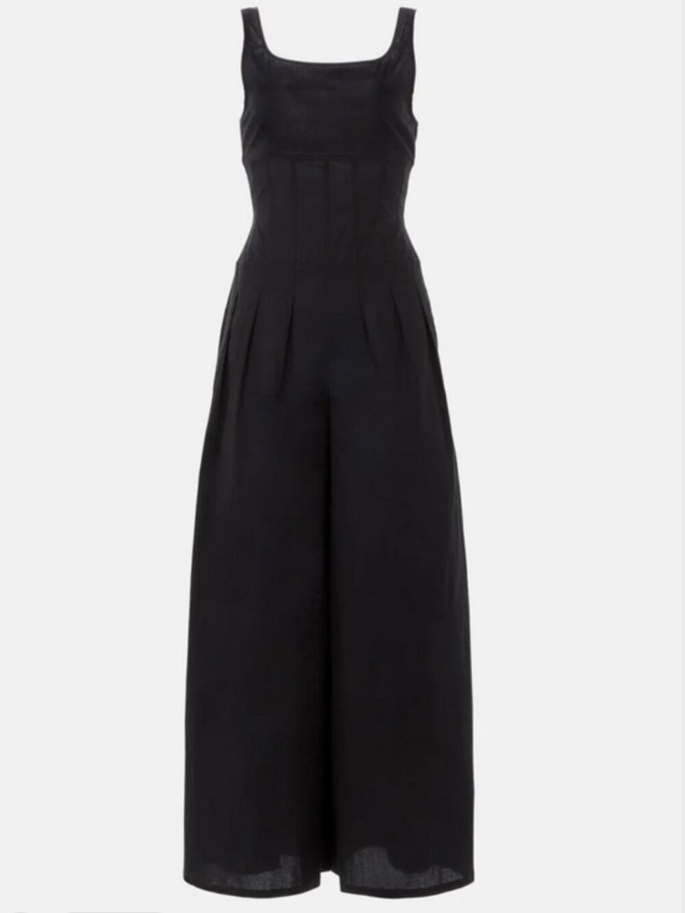 New! WeWoreWhat Pleated Scoop Neck Jumpsuit in Black Size 10